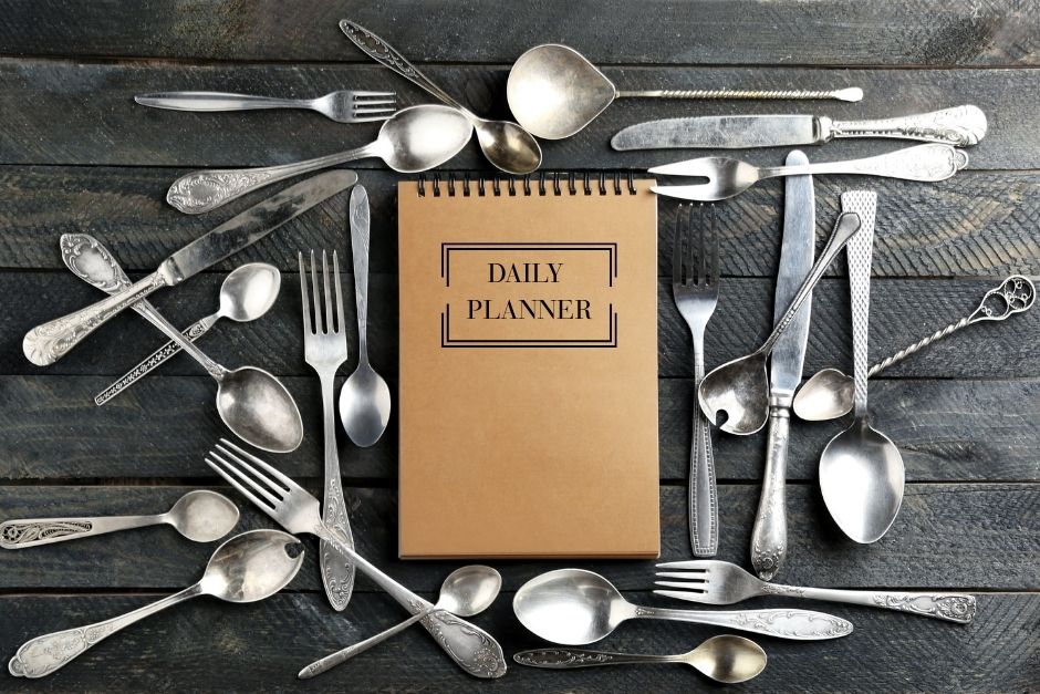 spoons representing daily tasks to illustrate energy budgeting with chronic illness.