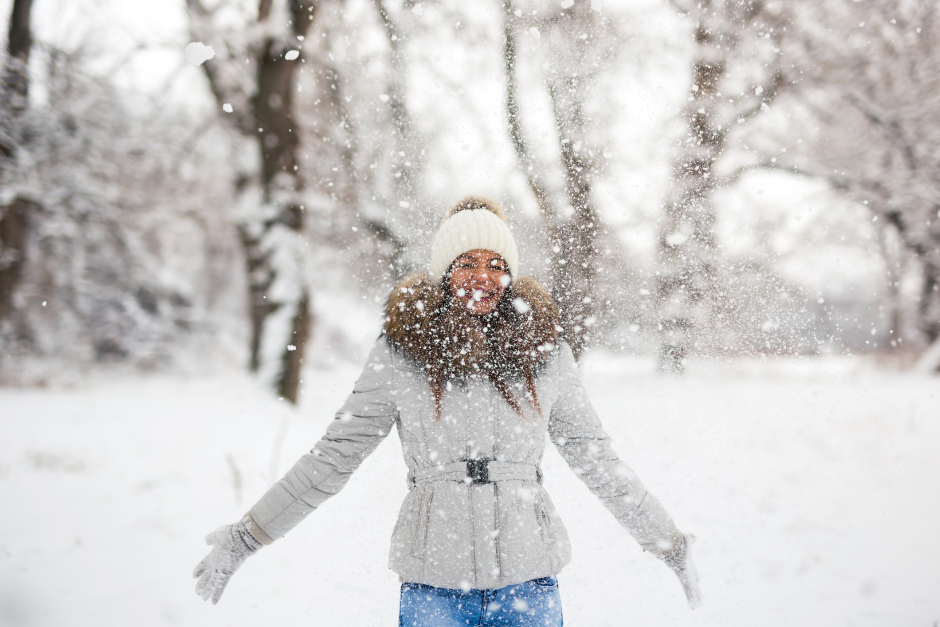 Woman in the snow