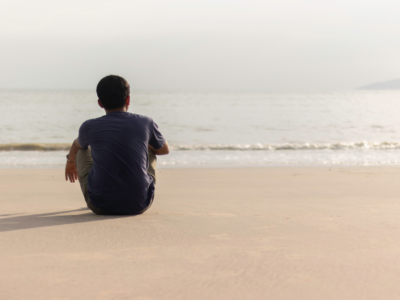 Man sitting on beach