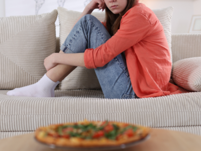 Teen looking at food