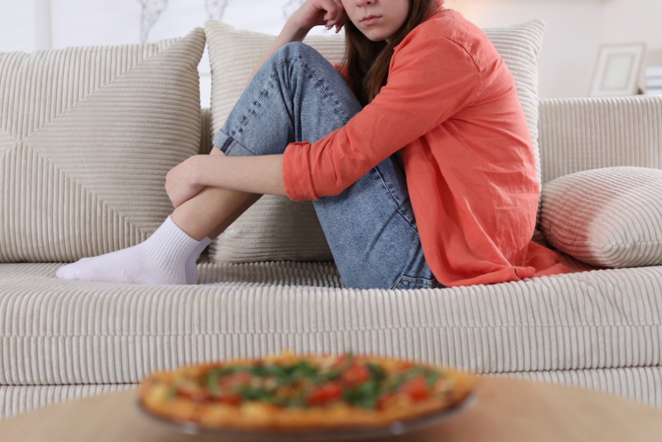 Teen looking at food