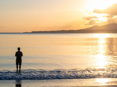 standing in the ocean