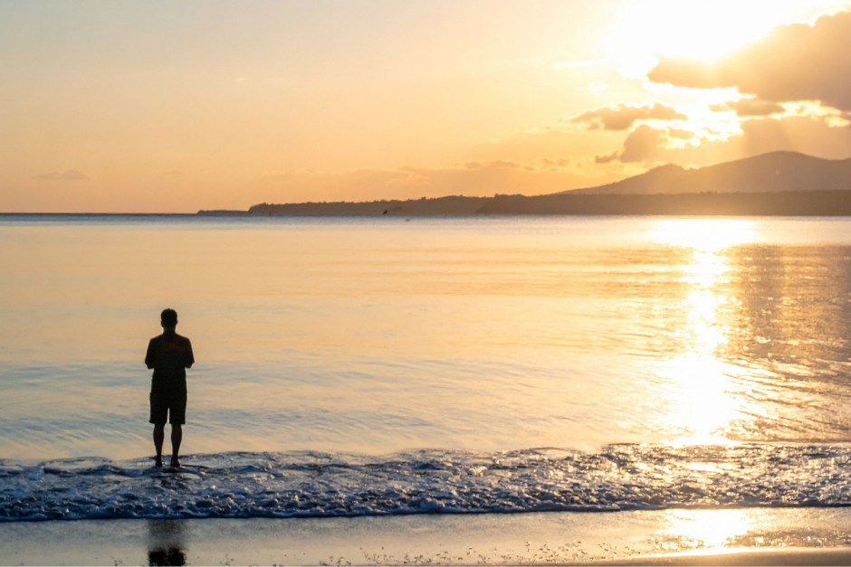 standing in the ocean