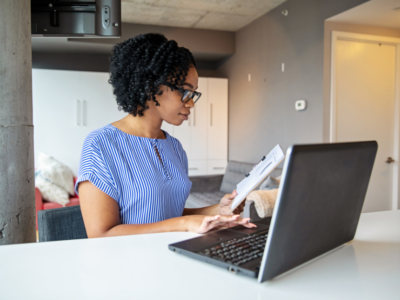 Woman on her computer