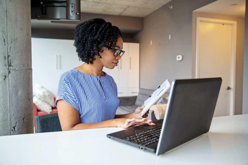 Woman on her computer