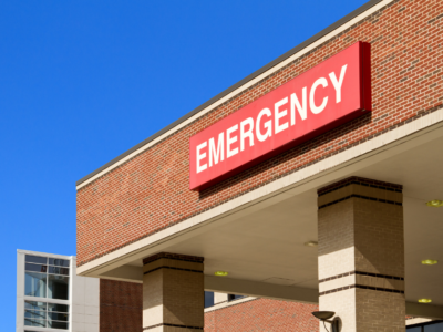 exterior of a hospital emergency room