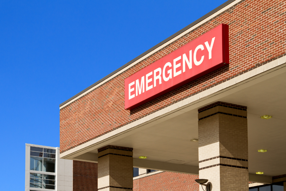 exterior of a hospital emergency room