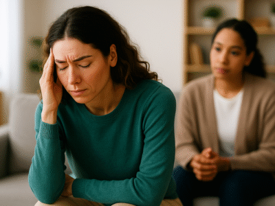 Two women with IBD flare symptoms