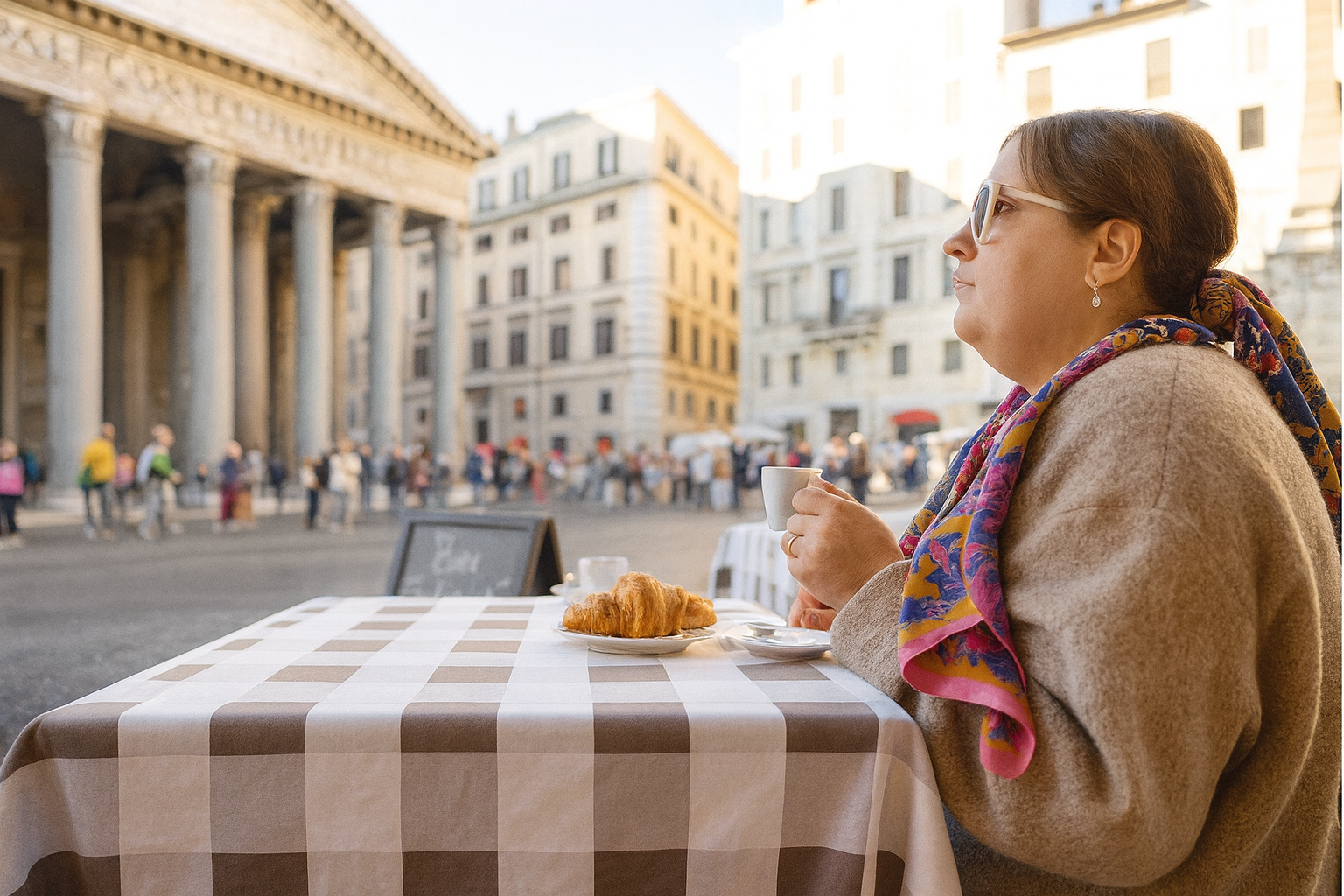 Woman at cafe
